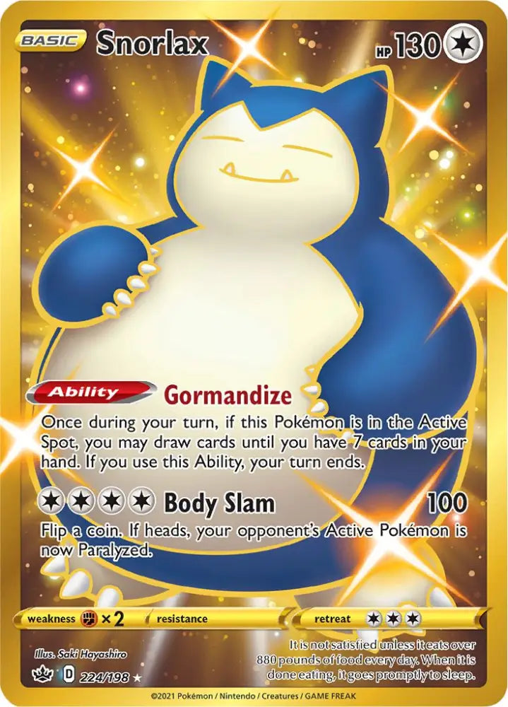 Snorlax (224/198) [Sword & Shield: Chilling Reign] - Pokemon Single