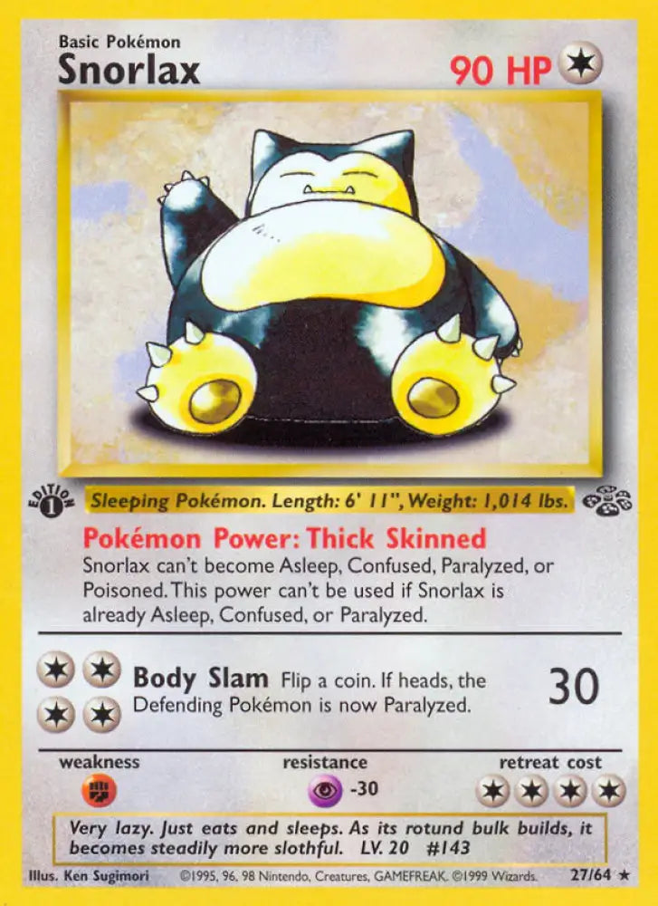 Snorlax (27/64) [Jungle 1st Edition] - Pokemon Single