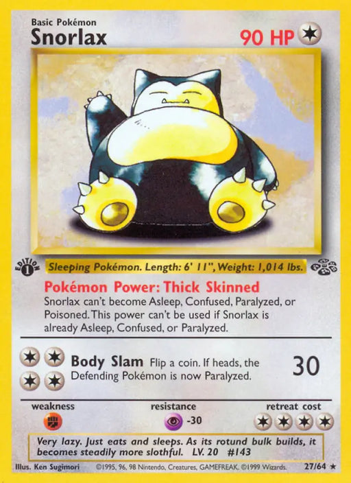 Snorlax (27/64) [Jungle 1st Edition] - Pokemon Single