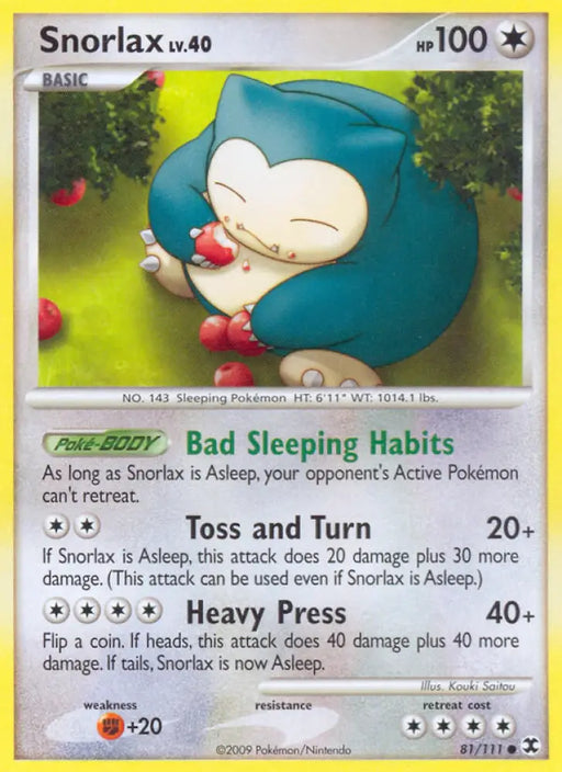 Snorlax (81/111) [Platinum: Rising Rivals] - Pokemon Single