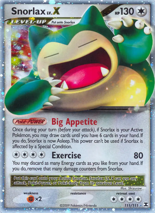 Snorlax LV.X (111/111) [Platinum: Rising Rivals] - Pokemon Single