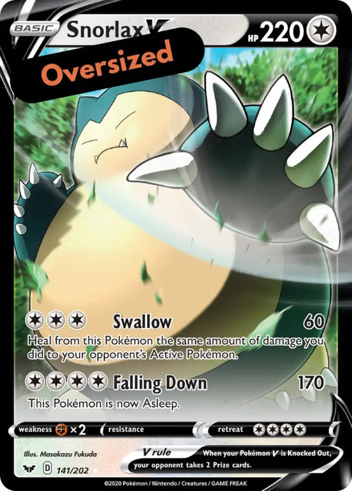 Snorlax V (141/202) (Oversized) [Sword & Shield: Base Set] - Pokemon Single