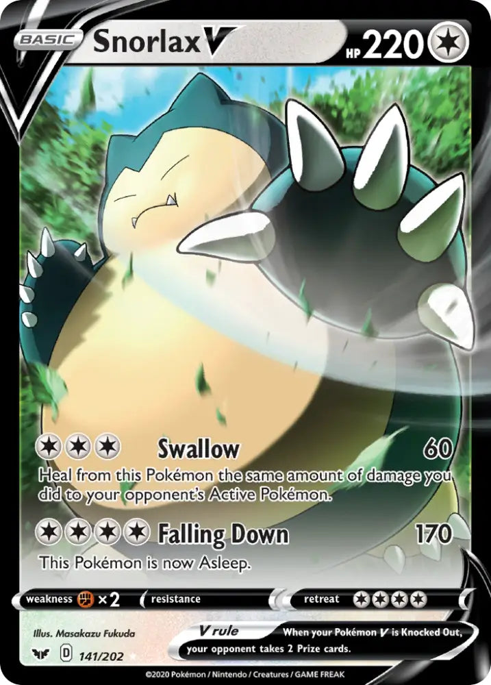 Snorlax V (141/202) [Sword & Shield: Base Set] - Pokemon Single