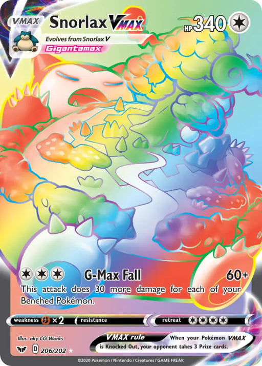 Snorlax VMAX (206/202) [Sword & Shield: Base Set] - Pokemon Single