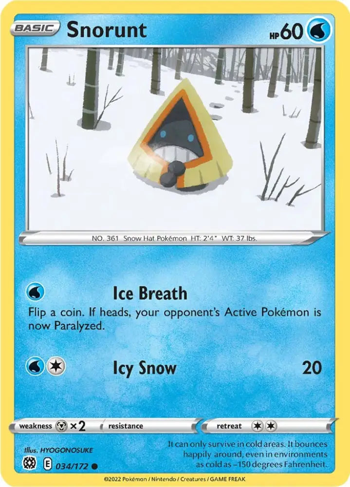 Snorunt (034/172) [Sword & Shield: Brilliant Stars] - Pokemon Single