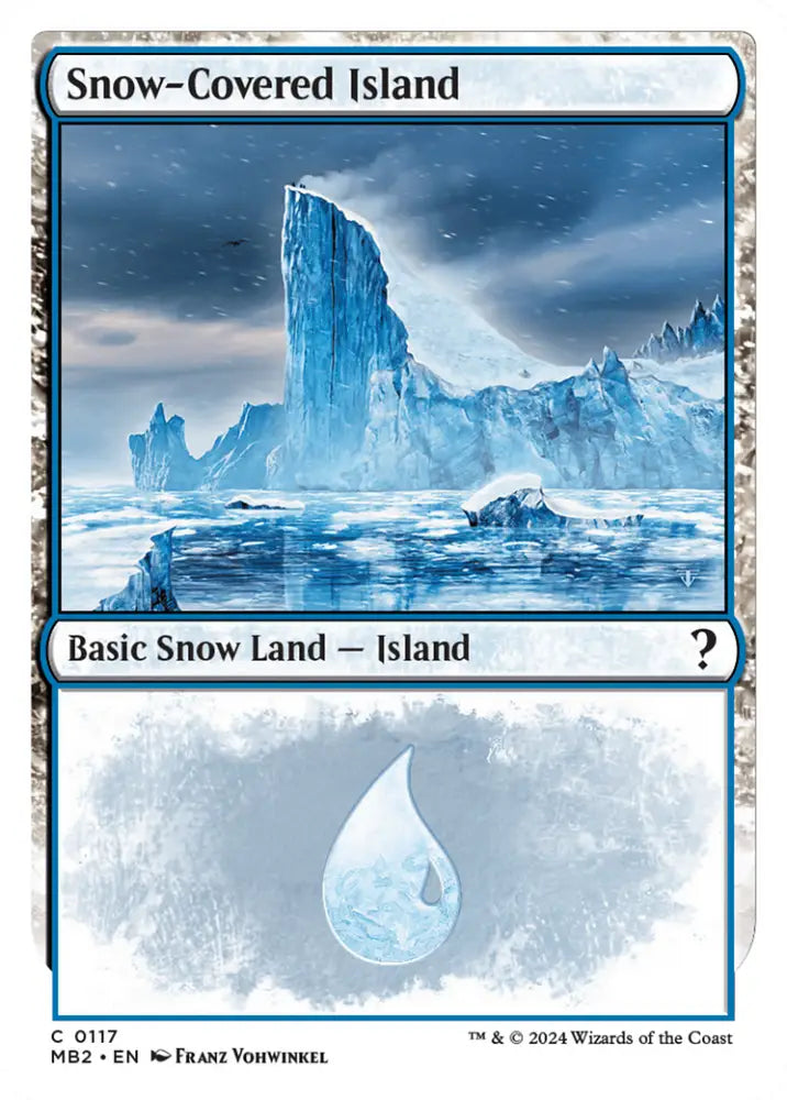 Snow-Covered Island (White Border) [Mystery Booster 2] - MTG Single