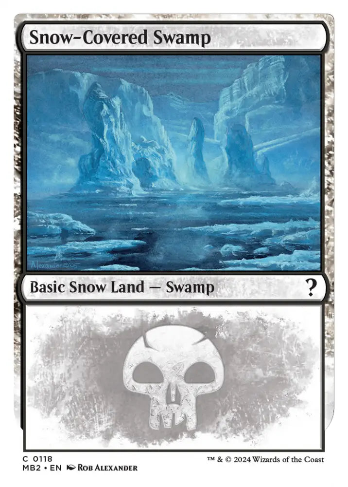Snow-Covered Swamp (White Border) [Mystery Booster 2] - MTG Single