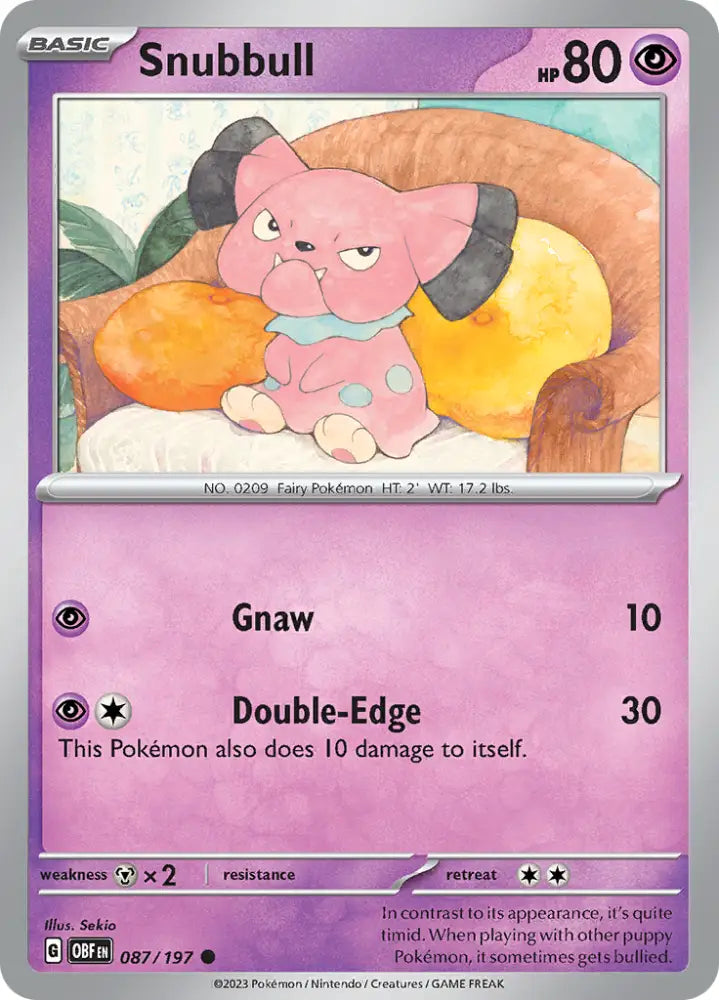 Snubbull (087/197) [Scarlet & Violet: Obsidian Flames] - Pokemon Single