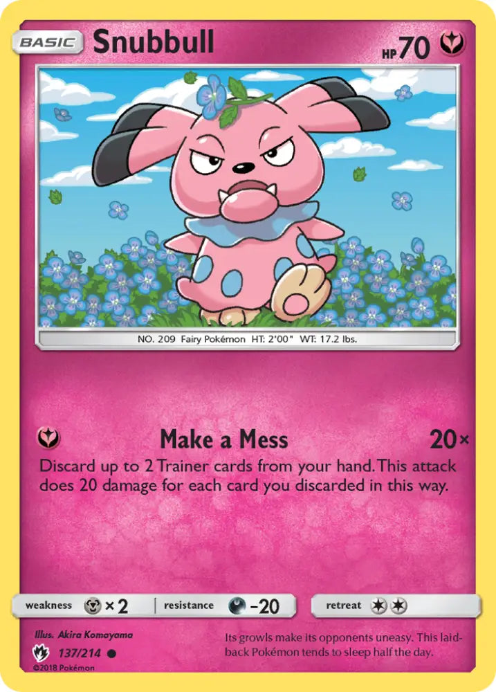 Snubbull (137/214) [Sun & Moon: Lost Thunder] - Pokemon Single