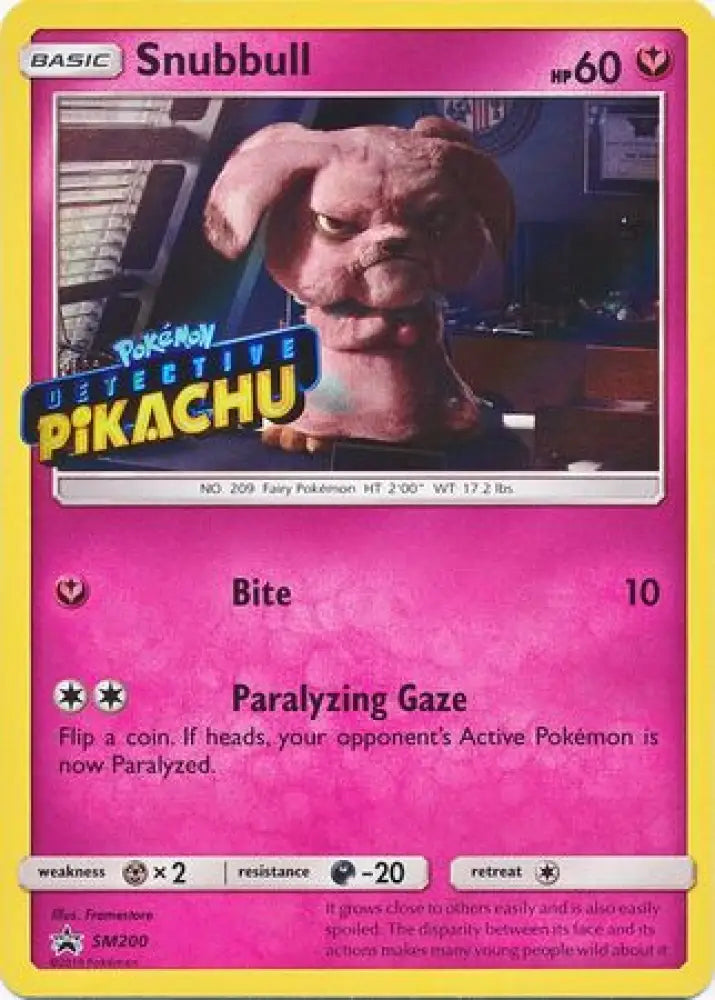 Snubbull Detective (SM200) (Pikachu Stamped) [Sun & Moon: Black Star Promos] - Pokemon Single