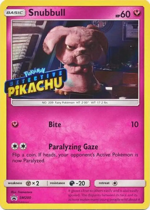 Snubbull Detective (SM200) (Pikachu Stamped) [Sun & Moon: Black Star Promos] - Pokemon Single