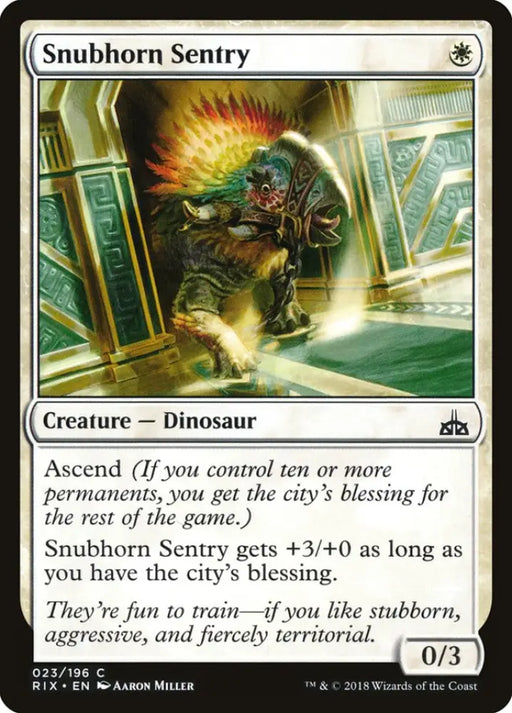Snubhorn Sentry [Rivals of Ixalan] - MTG Single
