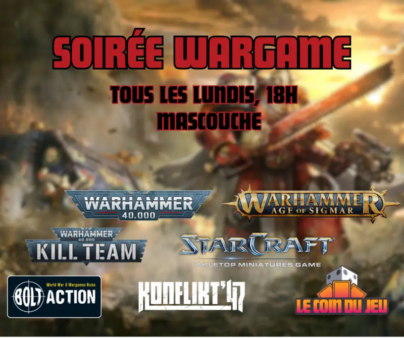 Soirée Wargame Lundi 18h (Mascouche) - Billet