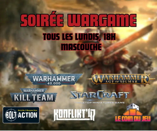 Soirée Wargame Lundi 18h (Mascouche) - Billet
