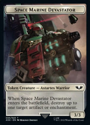 Soldier (002) // Space Marine Devastator Double-Sided Token [Warhammer 40,000 Tokens] - MTG Single