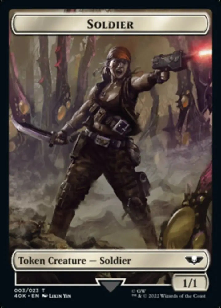 Soldier (003) // Sicarian Infiltrator Double-Sided Token [Warhammer 40,000 Tokens] - MTG Single