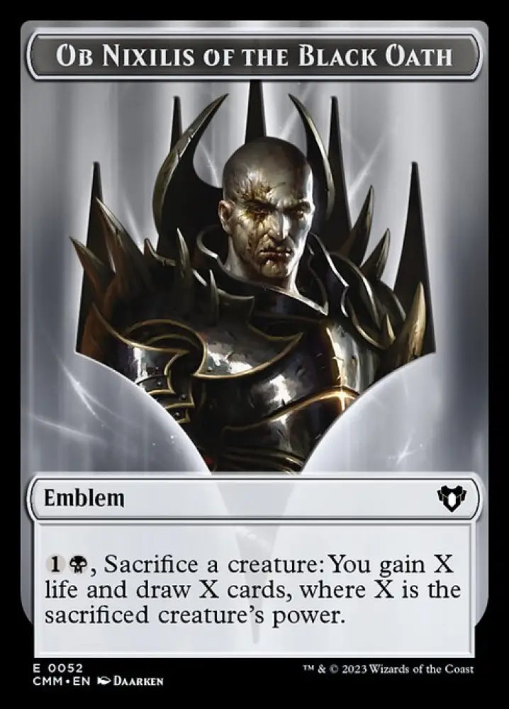 Soldier // Emblem - Ob Nixilis of the Black Oath Double-Sided Token [Commander Masters Tokens] - MTG Single