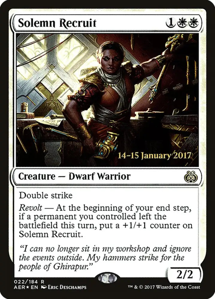 Solemn Recruit [Aether Revolt Prerelease Promos] - MTG Single