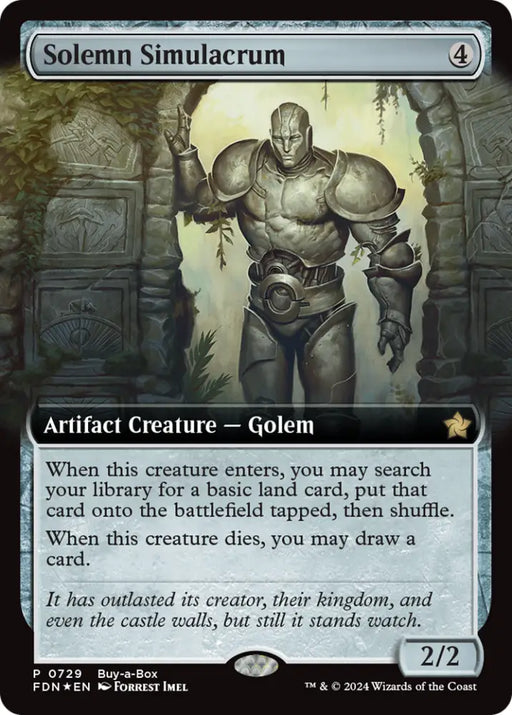 Solemn Simulacrum (Extended Art) (Buy-A-Box) [Foundations Promos] - MTG Single