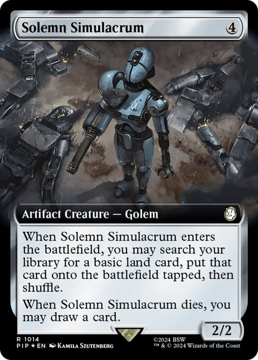 Solemn Simulacrum (Extended Art) (Surge Foil) [Fallout] - MTG Single