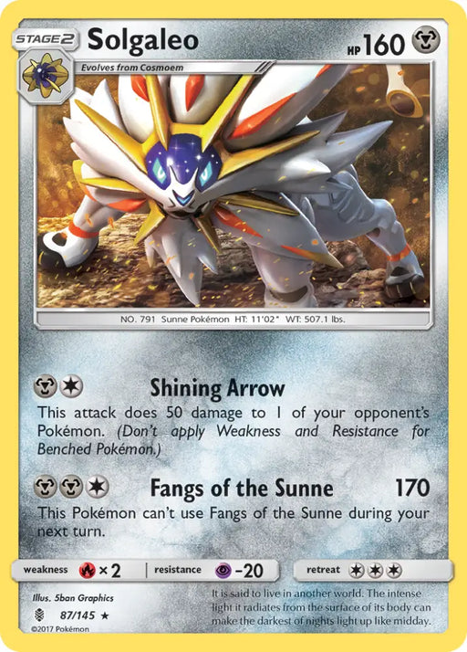 Solgaleo (87/145) [Sun & Moon: Guardians Rising] - Pokemon Single