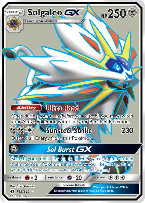 Solgaleo GX (143/149) [Sun & Moon: Base Set] - Pokemon Single