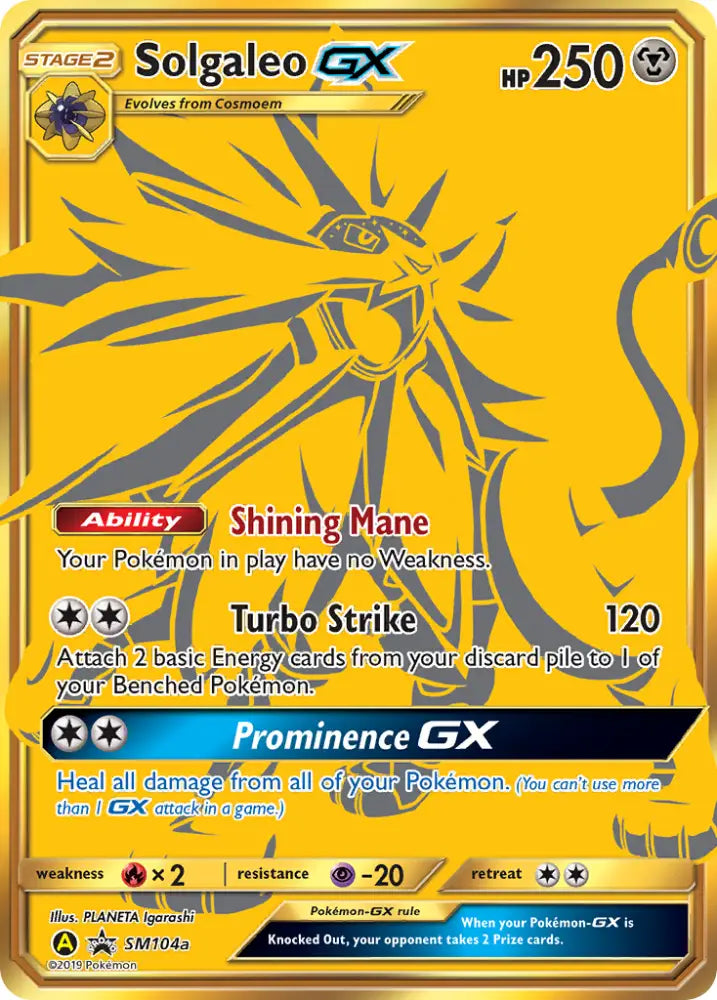 Solgaleo GX (SM104a) [Sun & Moon: Black Star Promos] - Pokemon Single