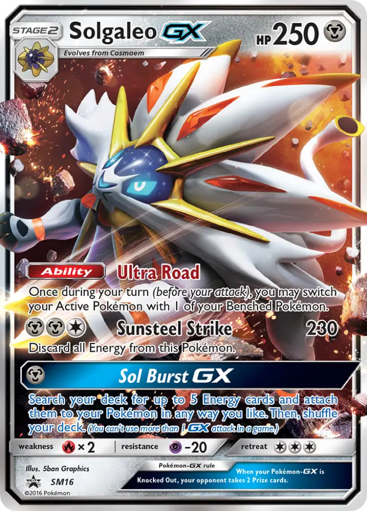Solgaleo GX (SM16) [Sun & Moon: Black Star Promos] - Pokemon Single