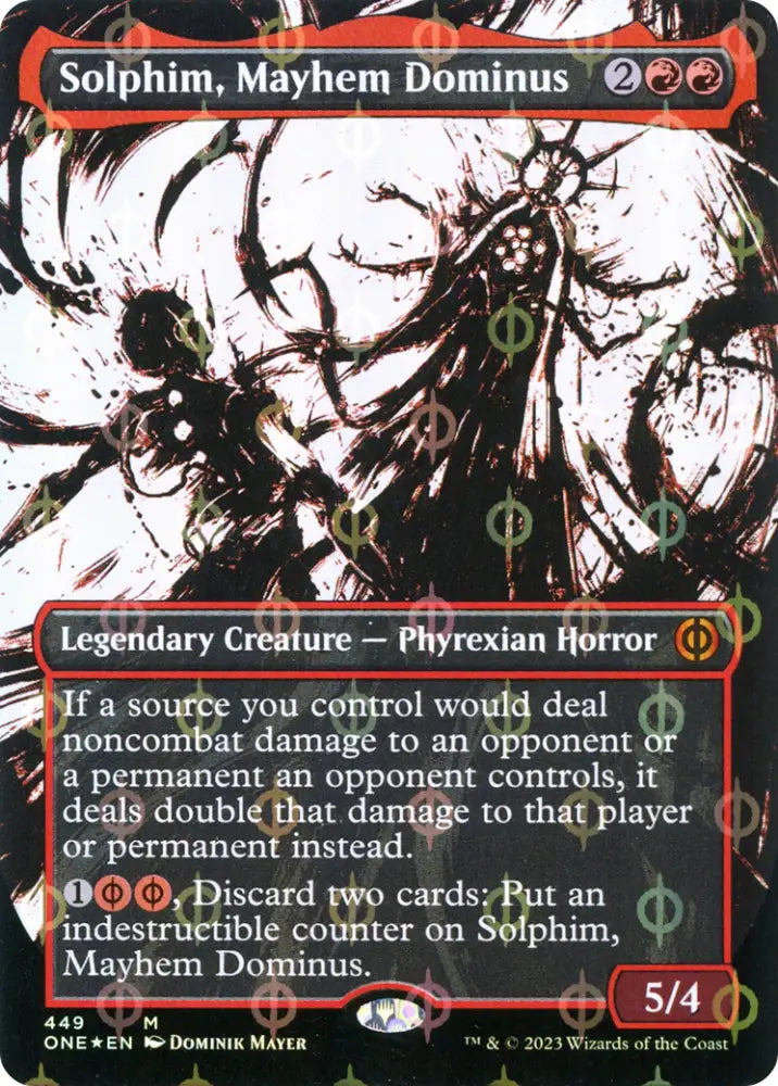 Solphim Mayhem Dominus (Borderless Ichor Step-and-Compleat Foil) [Phyrexia: All Will Be One] - MTG Single