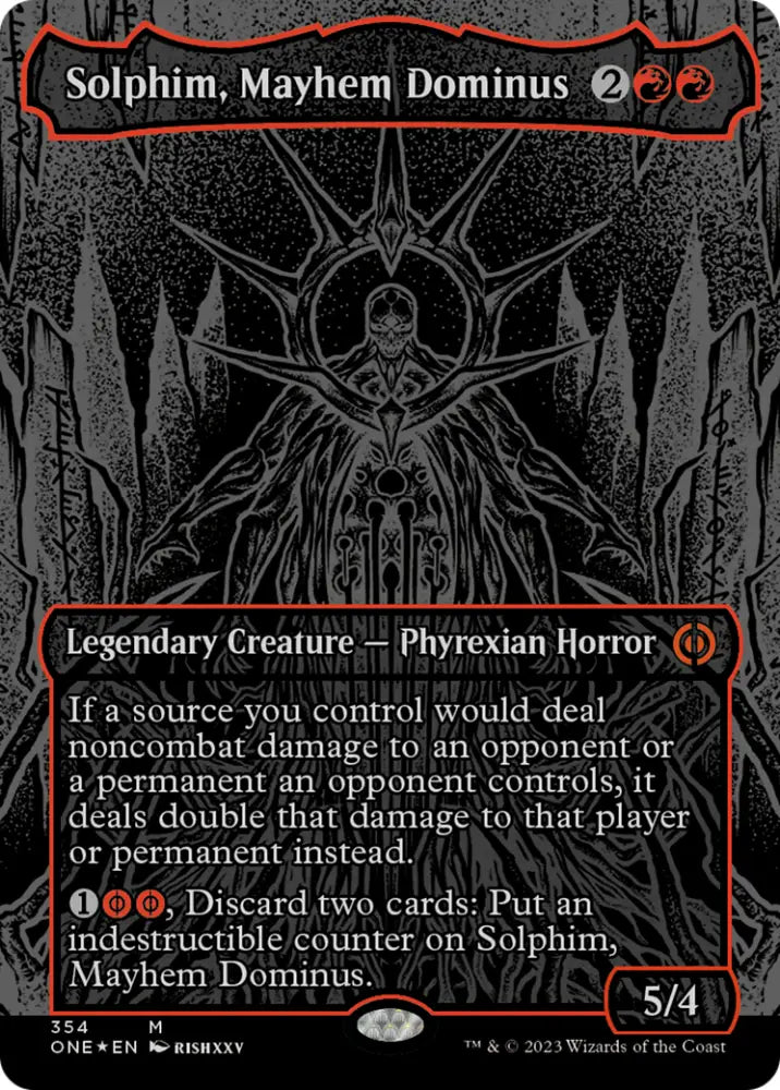 Solphim Mayhem Dominus (Oil Slick Raised Foil) [Phyrexia: All Will Be One] - MTG Single
