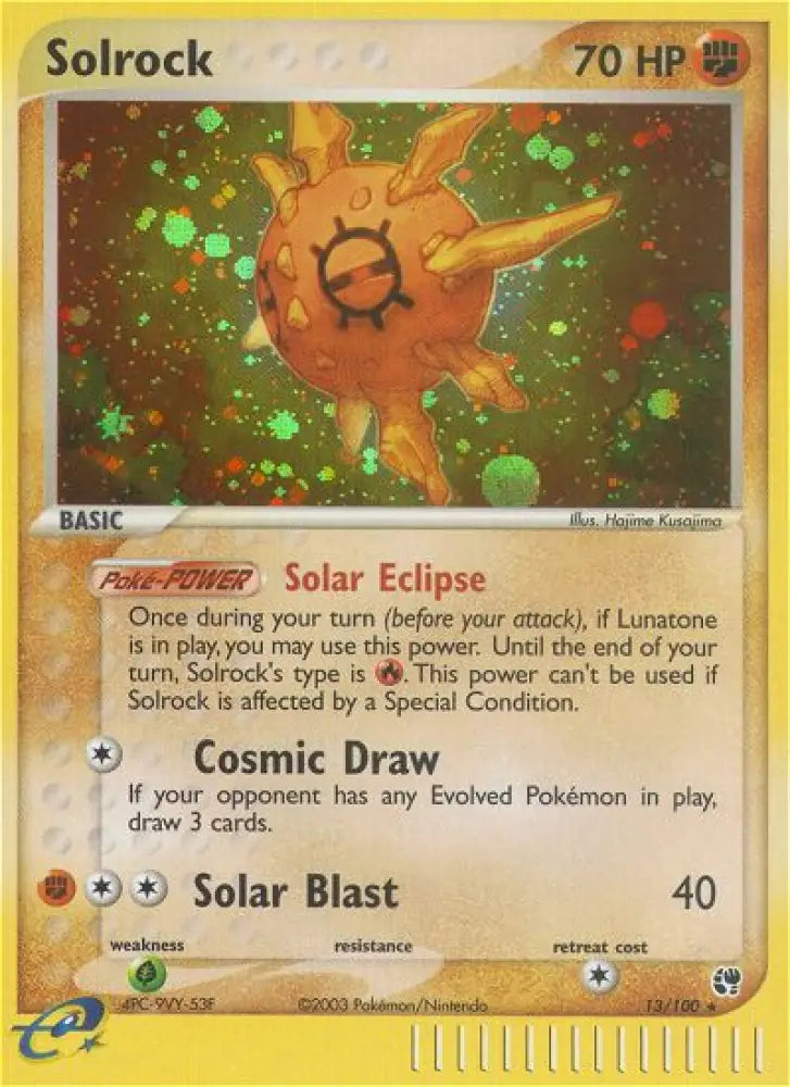 Solrock (13/100) [EX: Sandstorm] - Pokemon Single