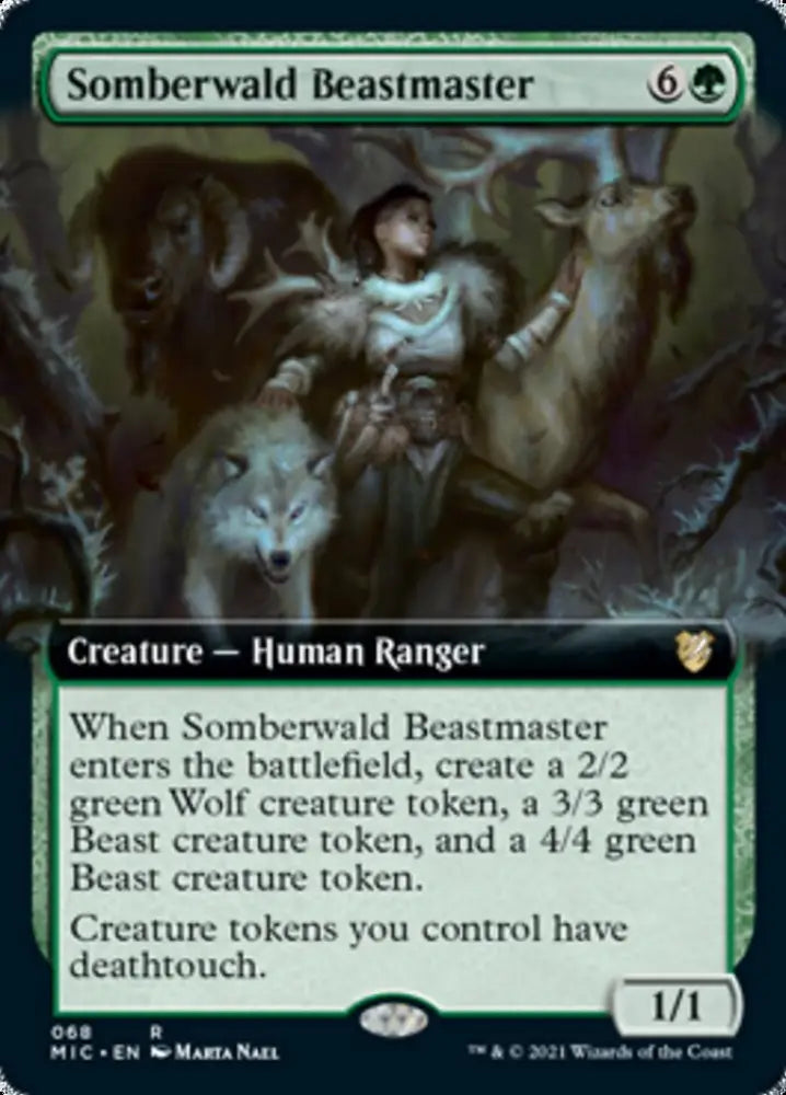 Somberwald Beastmaster (Extended Art) [Innistrad: Midnight Hunt Commander] - MTG Single