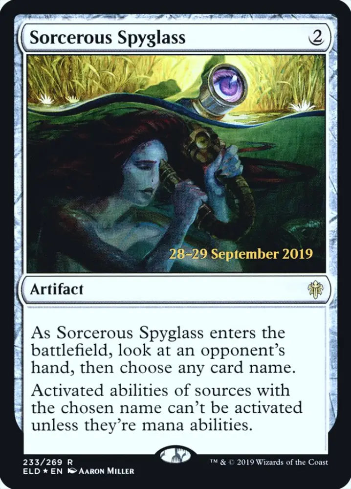 Sorcerous Spyglass [Throne of Eldraine Prerelease Promos] - MTG Single