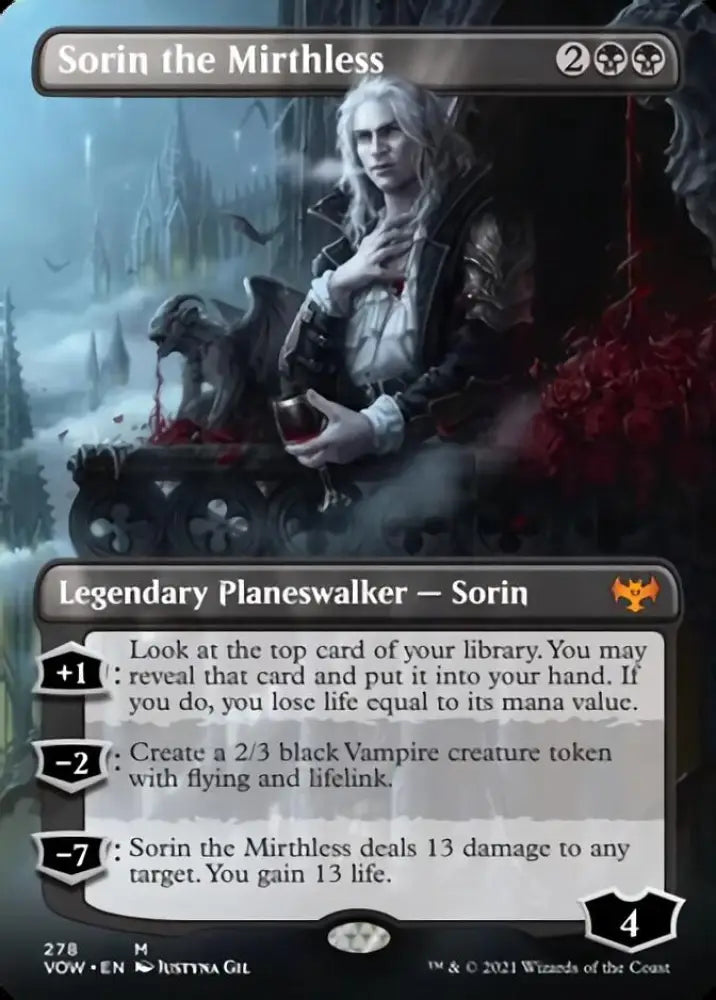 Sorin the Mirthless (Borderless) [Innistrad: Crimson Vow] - MTG Single