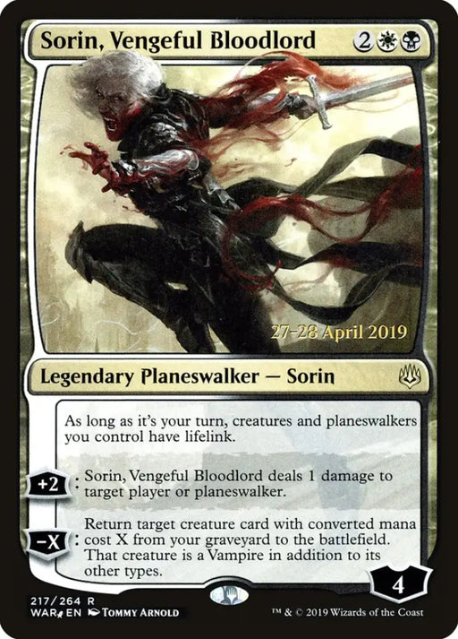 Sorin Vengeful Bloodlord (217s★) JA [War of the Spark Promos] - MTG Single