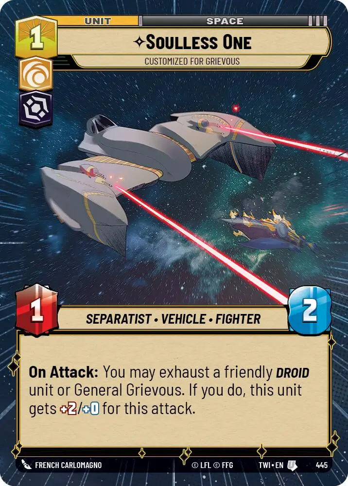 Soulless One - Customized for Grievous (Hyperspace) (445) [Twilight of the Republic] - Star Wars: Unlimited Single