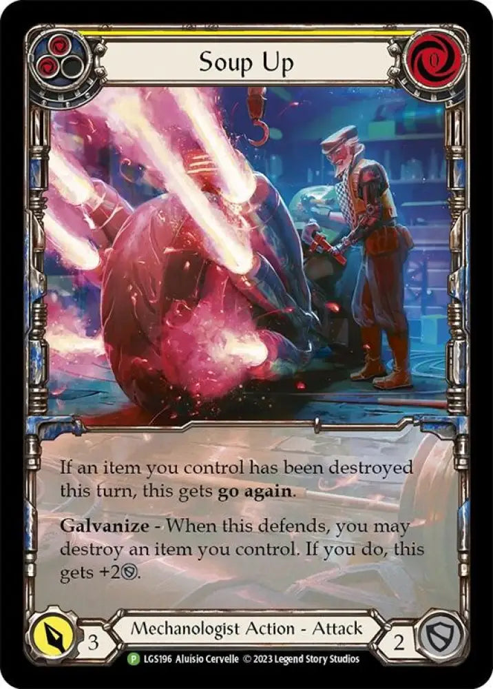 Soup Up (Yellow) [LGS196] (Promo) Rainbow Foil - Flesh And Blood Single