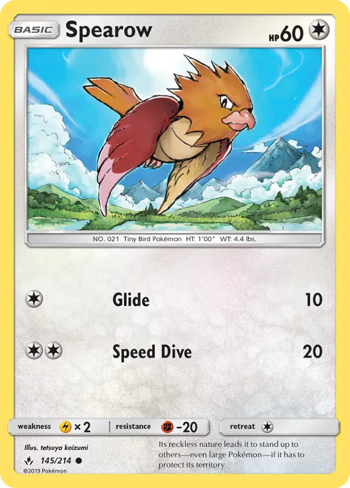 Spearow (145/214) [Sun & Moon: Unbroken Bonds] - Pokemon Single