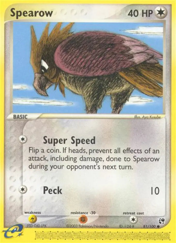 Spearow (81/100) [EX: Sandstorm] - Pokemon Single