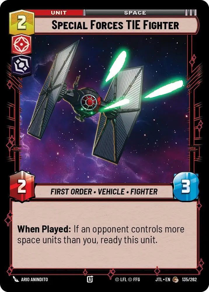 Special Forces TIE Fighter (135/257) [Jump to Lightspeed] - Star Wars: Unlimited Single