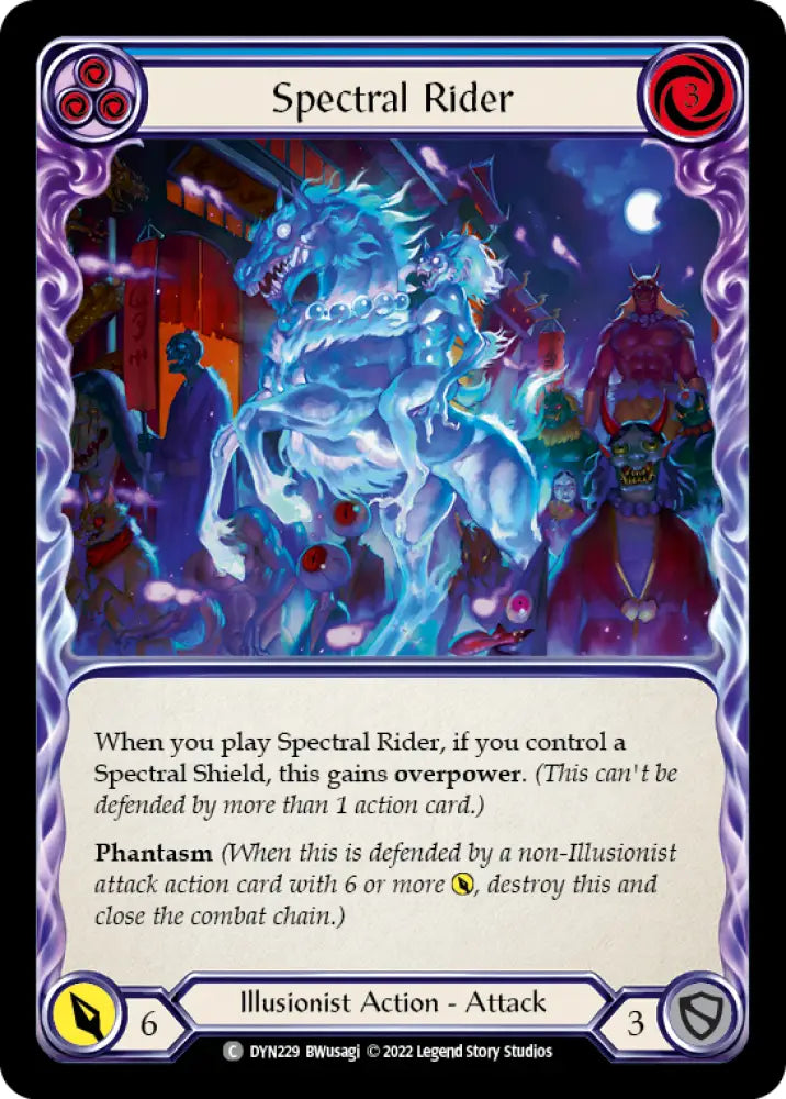 Spectral Rider (Blue) [Dynasty] Rainbow Foil - Flesh And Blood Single