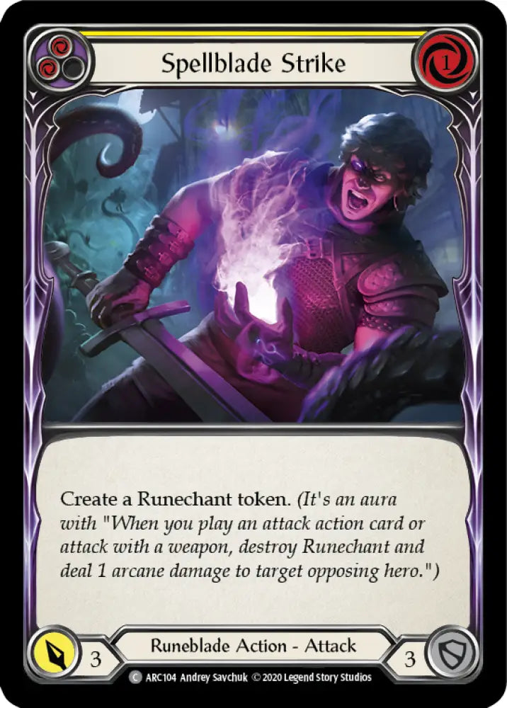 Spellblade Strike (Yellow) [Arcane Rising Unlimited] Unlimited Rainbow Foil - Flesh And Blood Single