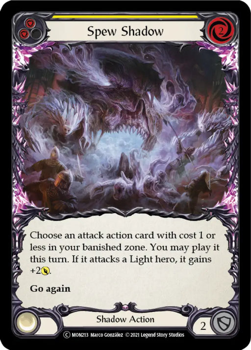 Spew Shadow (Yellow) [Monarch Unlimited] Unlimited Rainbow Foil - Flesh And Blood Single