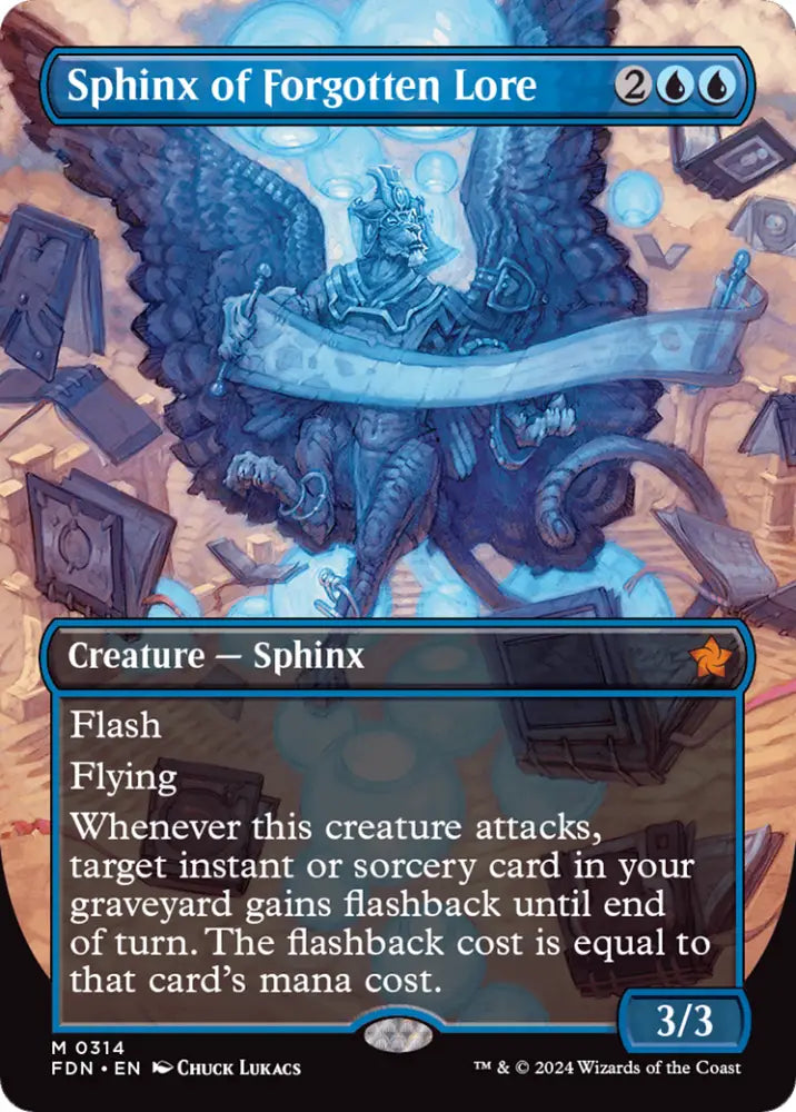 Sphinx of Forgotten Lore (Borderless) [Foundations] - MTG Single