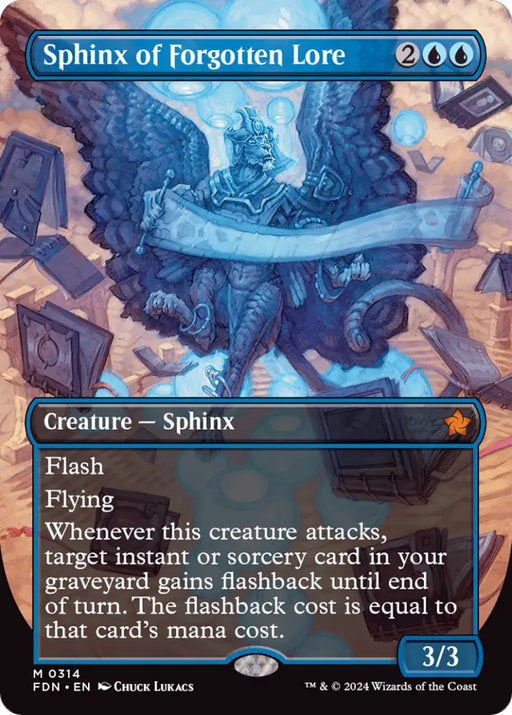 Sphinx of Forgotten Lore (Borderless) [Foundations] - MTG Single
