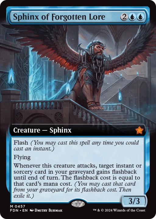 Sphinx of Forgotten Lore (Extended Art) [Foundations] - MTG Single
