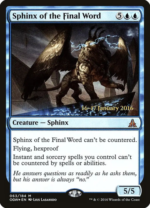 Sphinx of the Final Word [Oath of the Gatewatch Prerelease Promos] - MTG Single