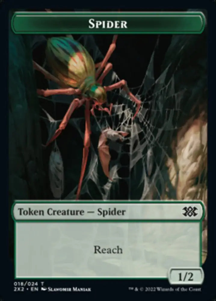 Spider // Knight Double-Sided Token [Double Masters 2022 Tokens] - MTG Single