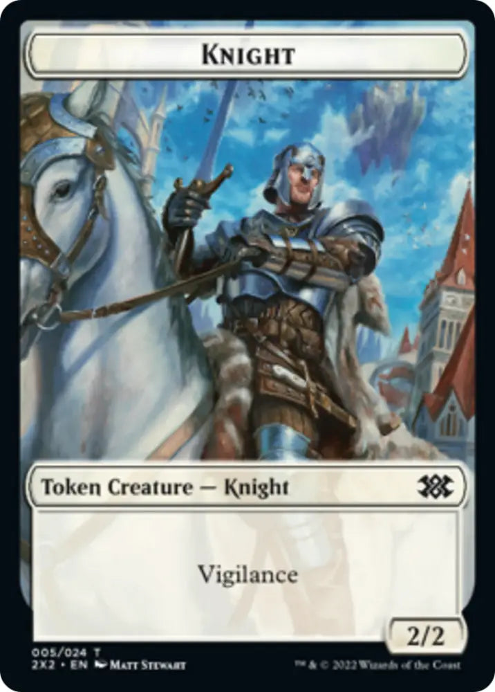 Spider // Knight Double-Sided Token [Double Masters 2022 Tokens] - MTG Single