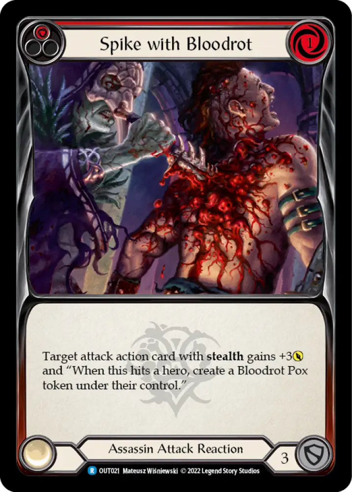 Spike with Bloodrot (Red) [Outsiders] Rainbow Foil - Flesh And Blood Single